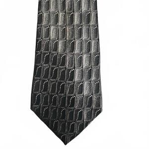 Pierre Cardin Black Geometric Pattern Silk Tie
